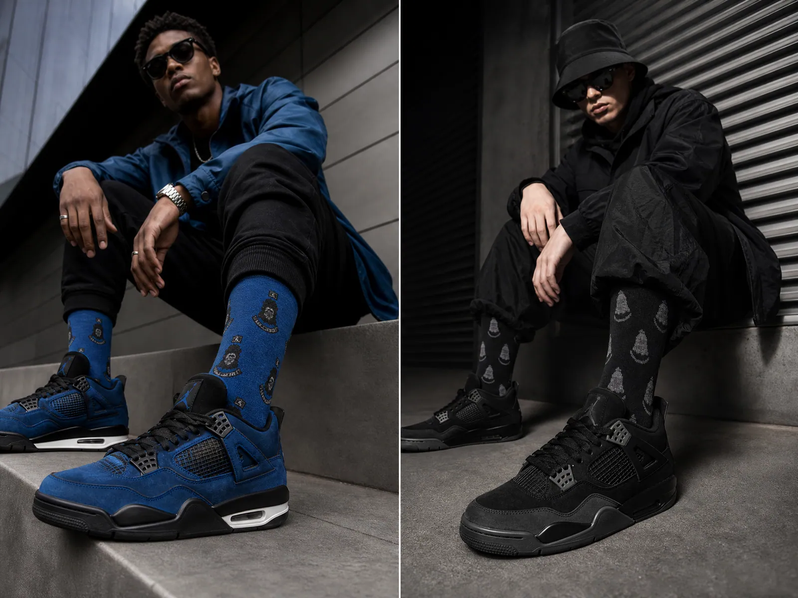 E4R Emblem Crew Socks — Blue & Stealth